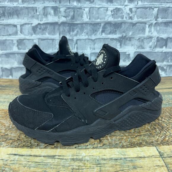 Nike Air Huarache Run Triple Black Running Shoes 318429-003 Mens Size 9 - Picture 1 of 15